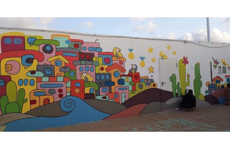 Un Murales per la scuola di Ceip la caleta de Famara a Lanzarote